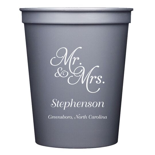 Elegant Mr. & Mrs. Stadium Cups